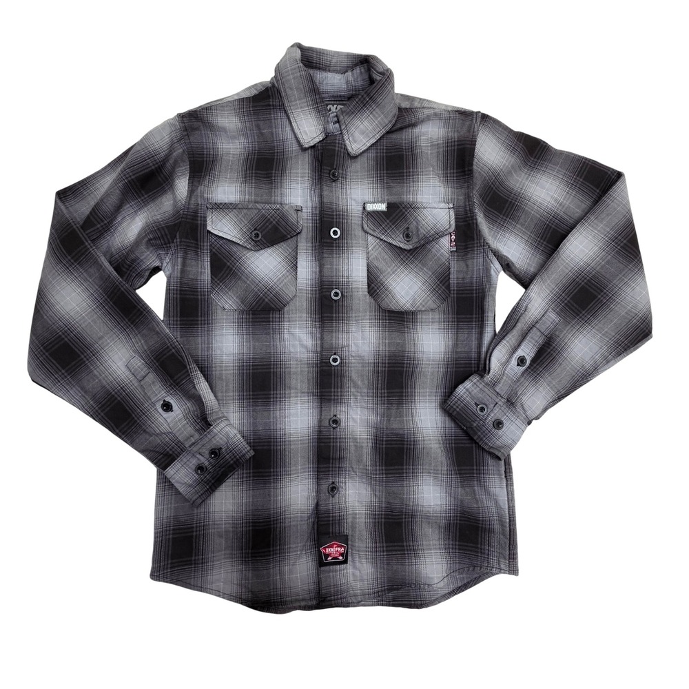 DIXXON Flannel Company The Foundry FR Flannel Shirt Men's XS Black Grey Plaid